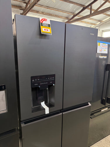 Factory second Haier 601L 600 Series Quad Door Refrigerator Freezer – Matte Black, Ice & Water  Model: HRF680YZC - Second Hand Appliances Geebung